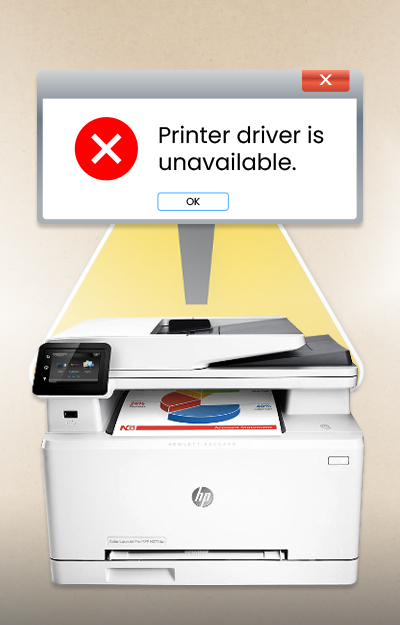 hp printer driver is unavailable message